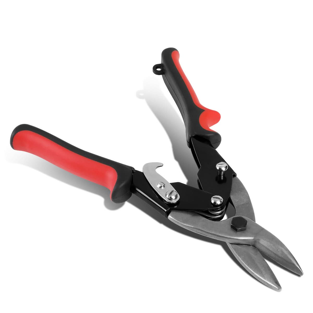 10" Straight Cut Tin Snips with DNA Logo & Thumb Lock - Red/Black