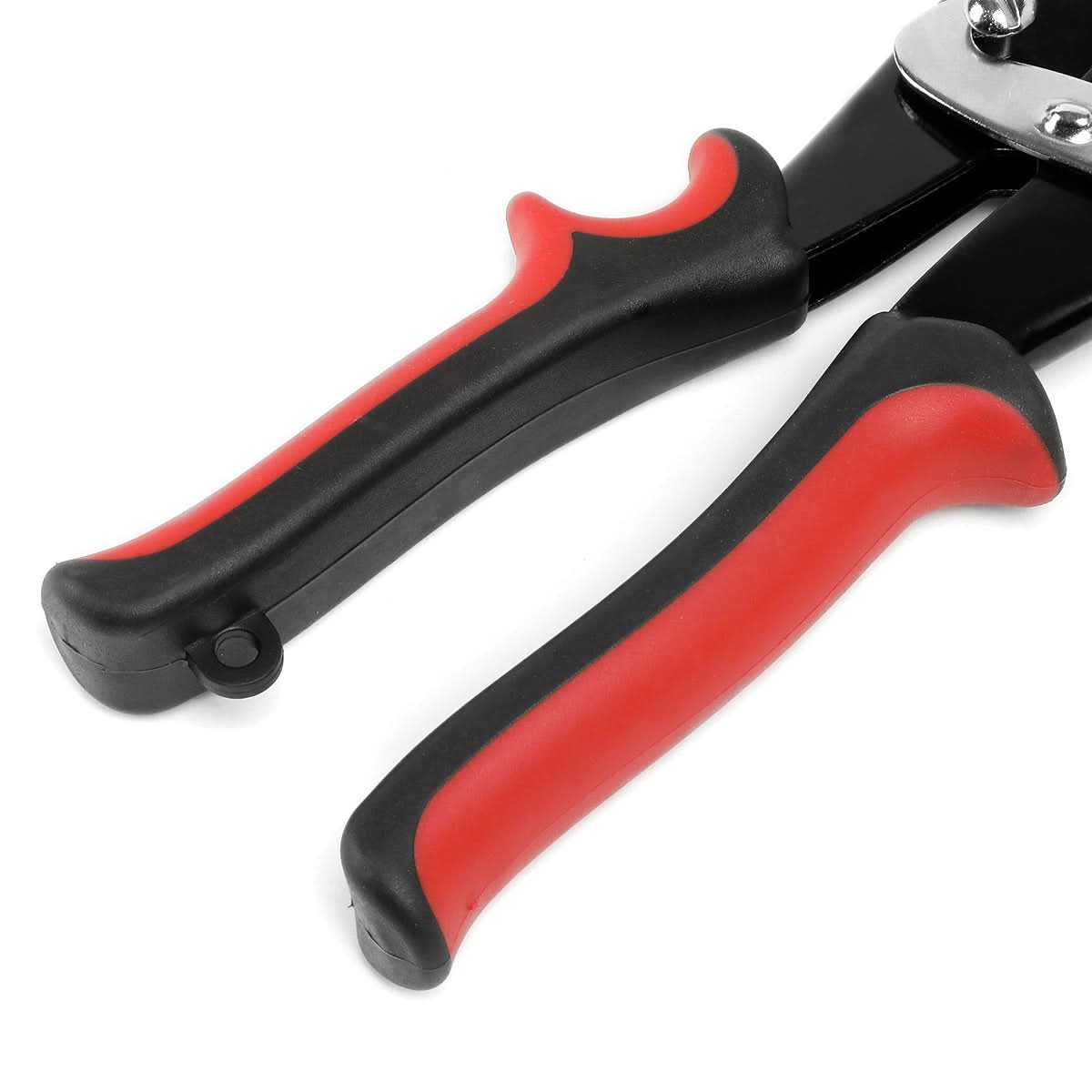 10" Straight Cut Tin Snips with DNA Logo & Thumb Lock - Red/Black