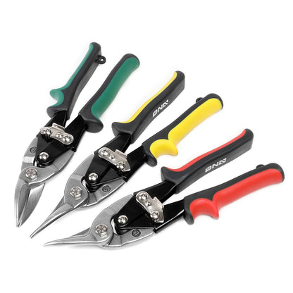 DNA Logo Tin Snips 3-Piece Set 10" Built-In Thumb Lock Tool Kit