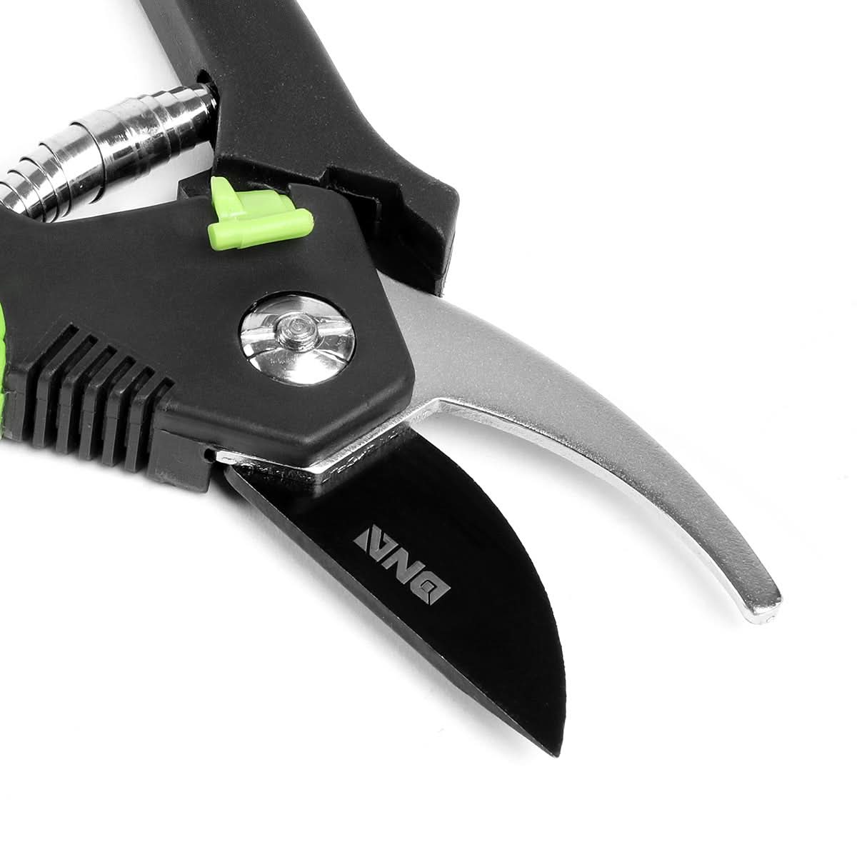 DNA Logo Bypass Garden Pruner 8 Inch Metallic Black Green