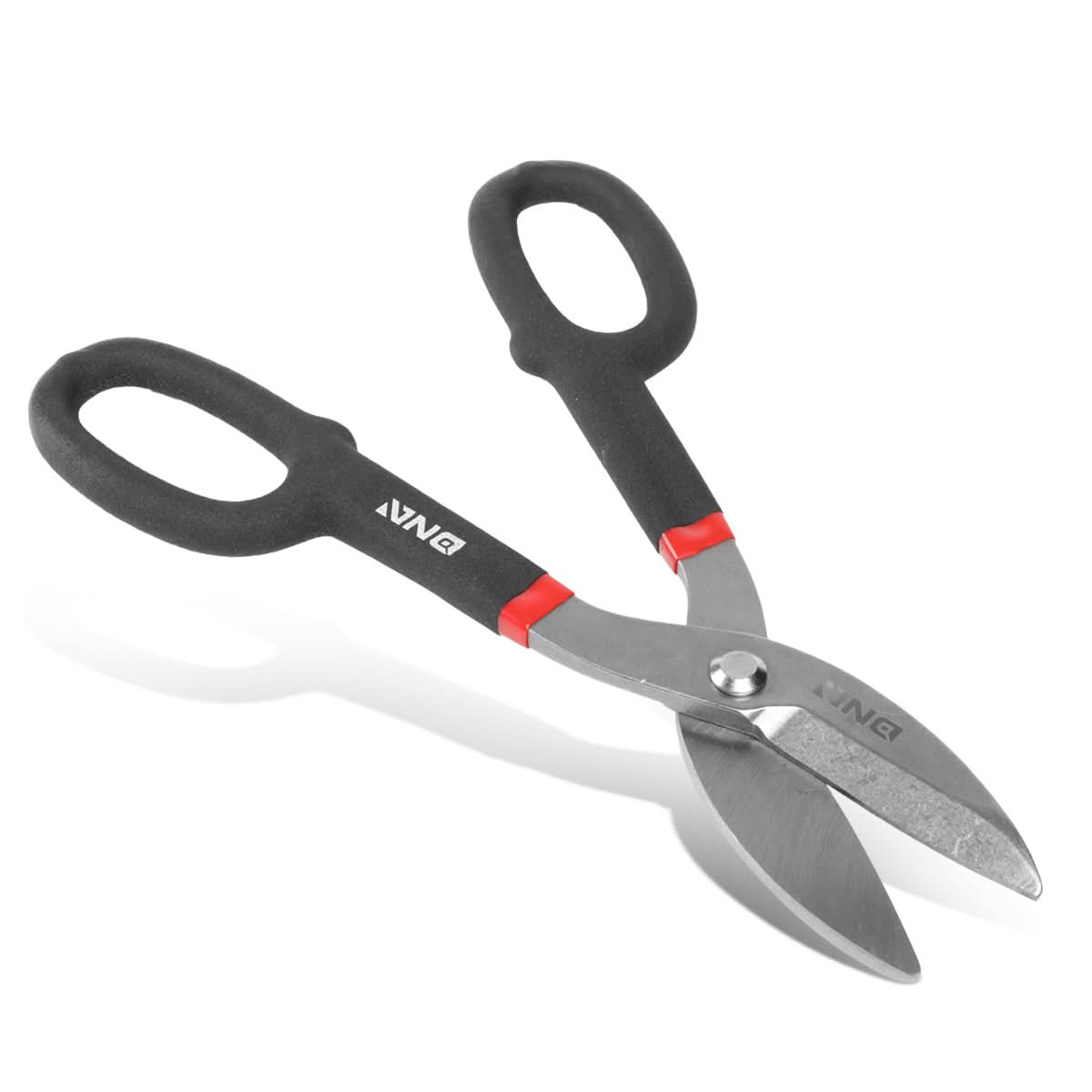 DNA Logo Tin Snips 10-1/2" Straight Pattern Metallic Black Red