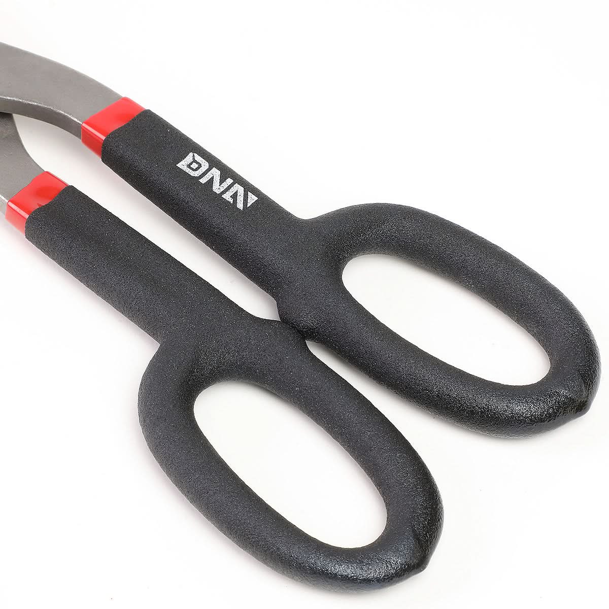 DNA Logo Tin Snips 10-1/2" Straight Pattern Metallic Black Red