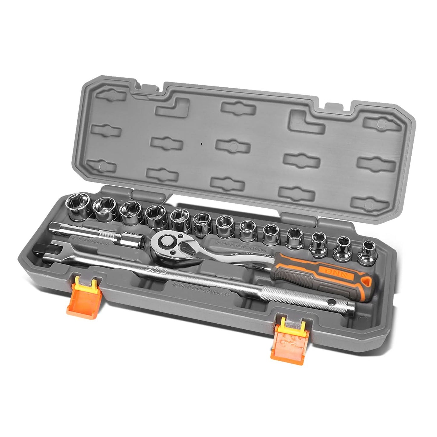 17-Piece Chrome Vanadium Steel Tool Set Box with Case - ABS