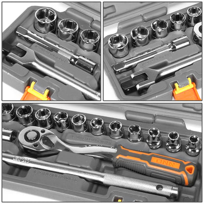 17-Piece Chrome Vanadium Steel Tool Set Box with Case - ABS