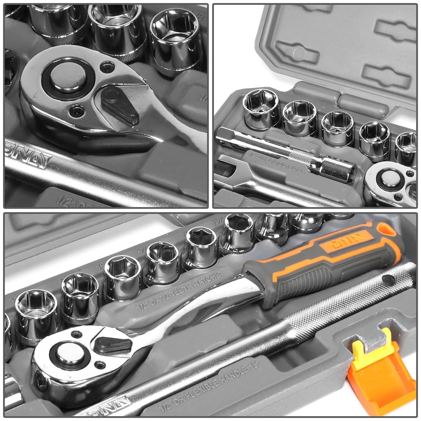 17-Piece Chrome Vanadium Steel Tool Set Box with Case - ABS