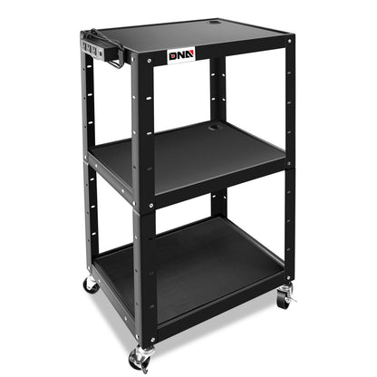 Steel AV Cart 25x18x42 Inch Mobile Audio Video Stand