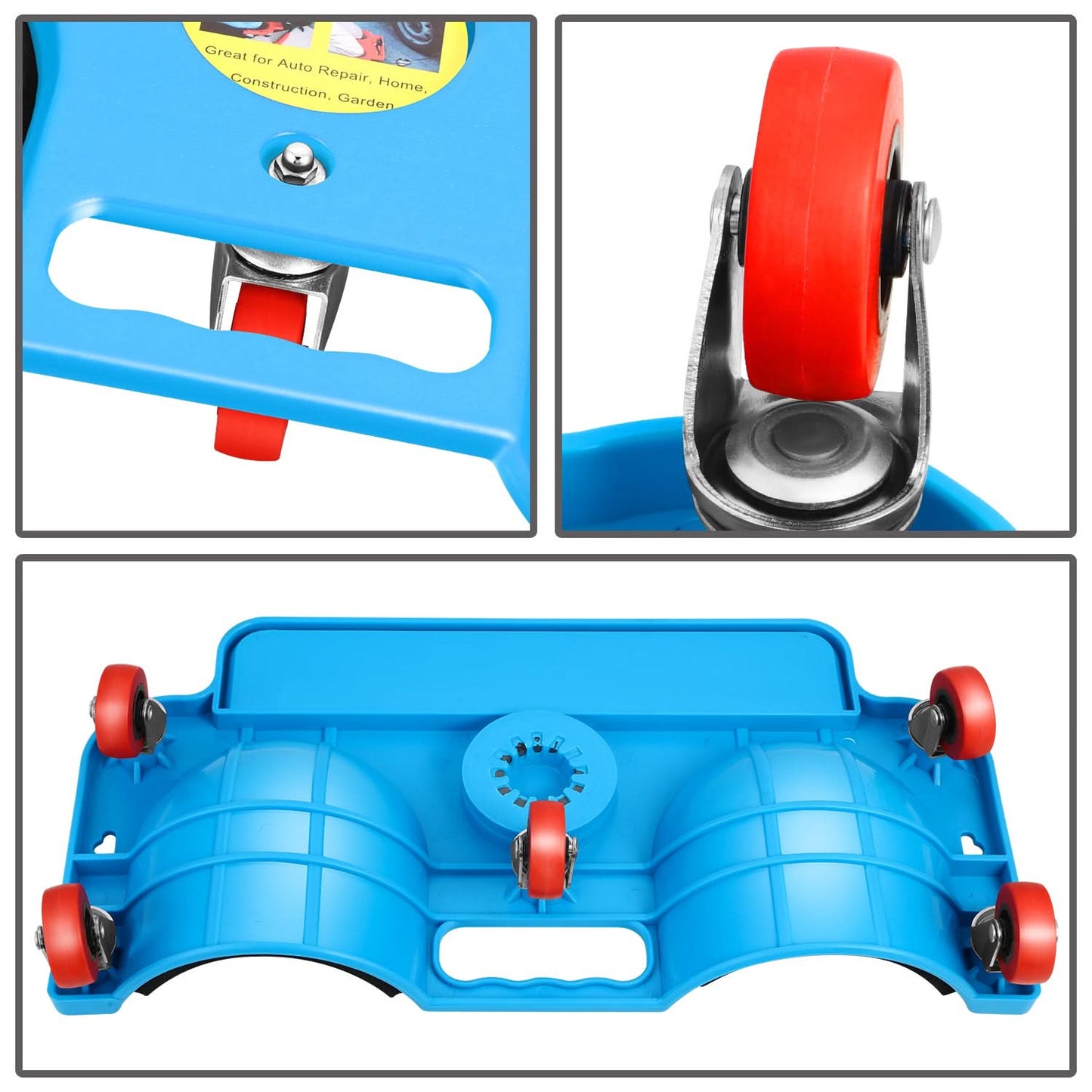 Plastic Rolling Knee Board - Red