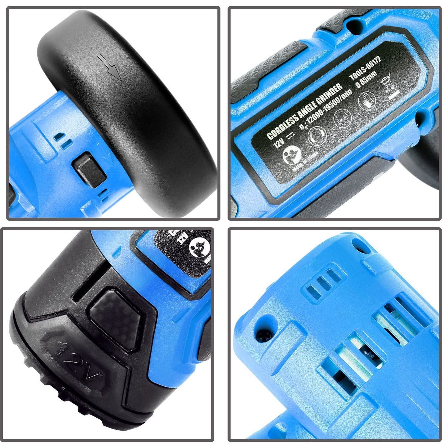 12V Blue Angle Grinder