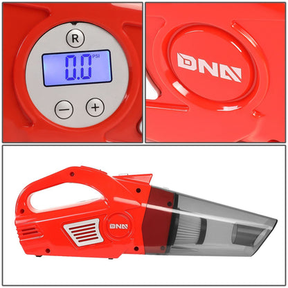 12V 70W Portable Automotive Vacuum Cleaner - Red