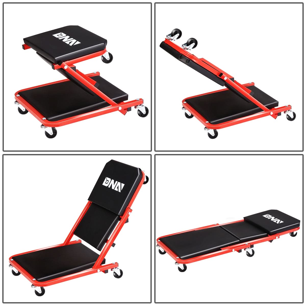 36" 2-in-1 Car Creeper and Seat - Red