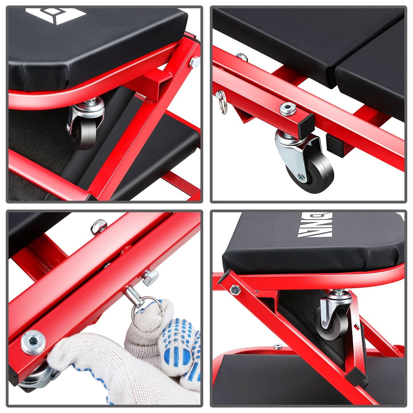 40" 2-in-1 Car Creeper and Seat - Red