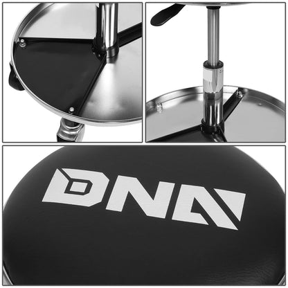 Mechanic Roller Seat with Tool Tray - 250lb Capacity Black Chrome