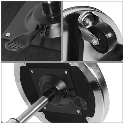 Mechanic Roller Seat with Tool Tray - 250lb Capacity Black Chrome
