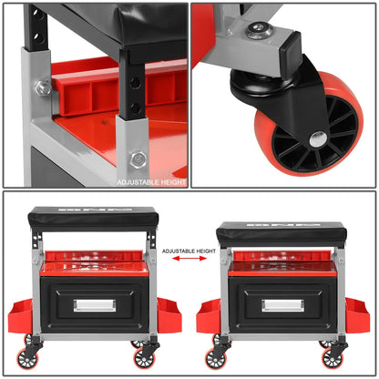 Mechanic Roller Seat - 17.5" H x 23.6" W - Height Adjustable 350lbs