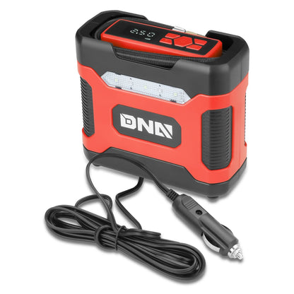 12V Car Air Compressor & Inflator with Red Car Charger