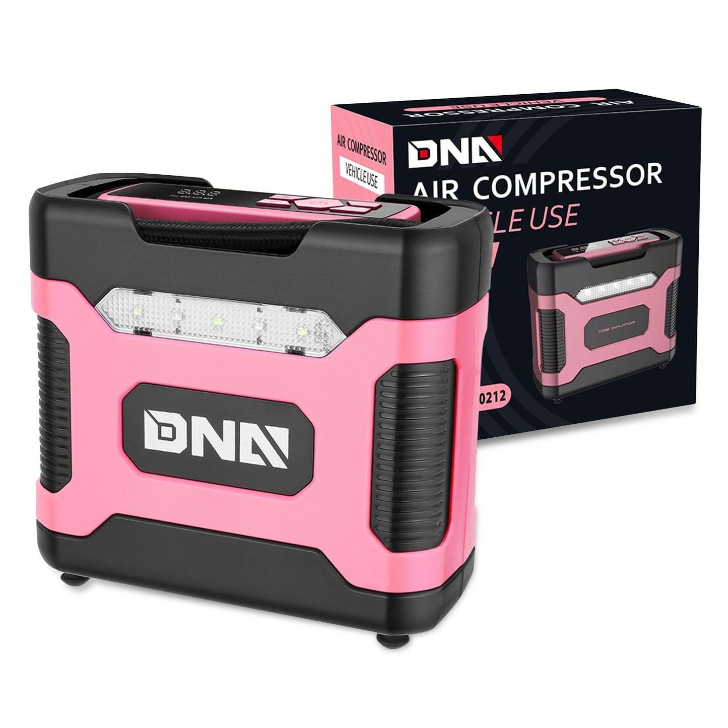 Portable Air Compressor Inflator with Car Charger - Pink