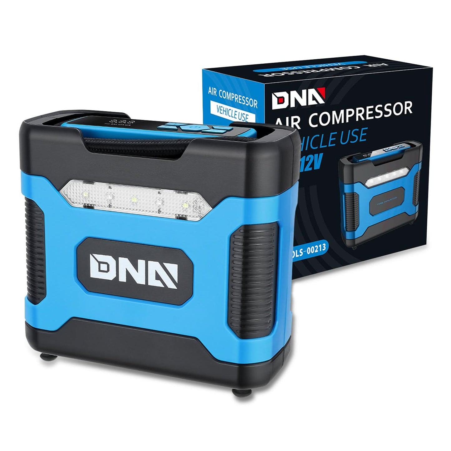 Universal Car Air Compressor & Inflator with Car Charger - Blue