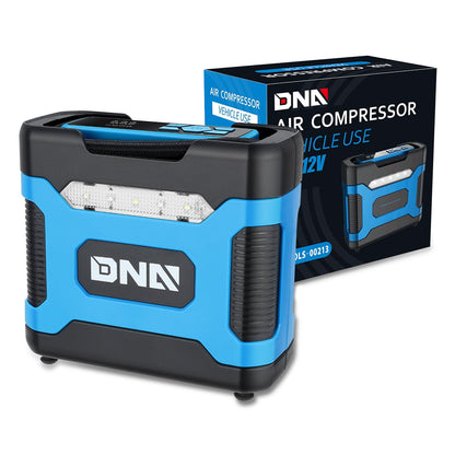 Universal Car Air Compressor & Inflator with Car Charger - Blue
