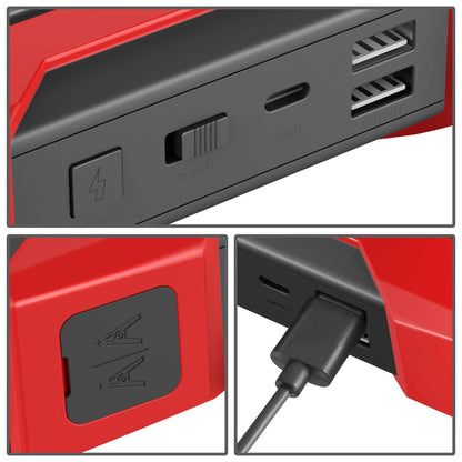 12V 1500A 15000mAh Portable Jump Starter - Red
