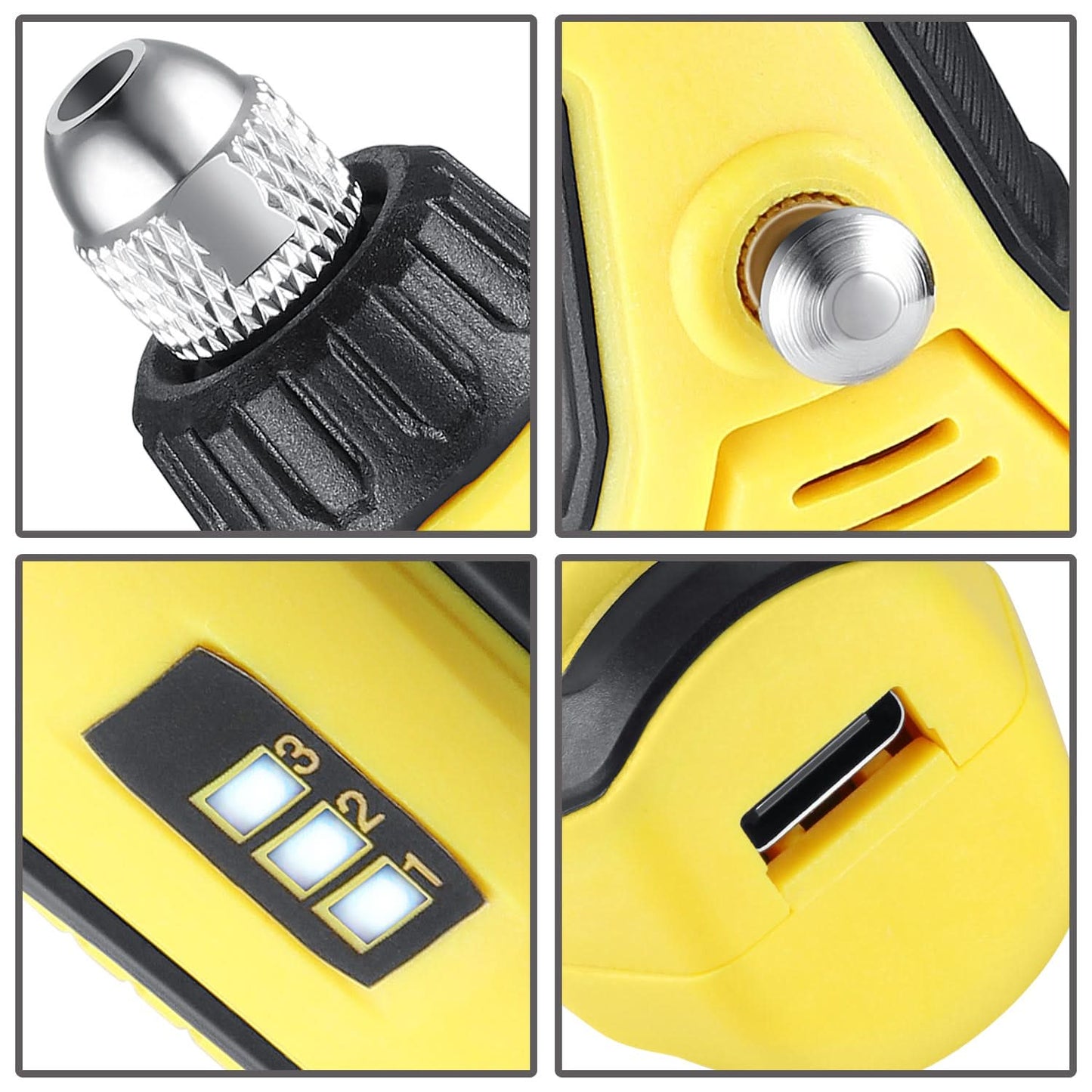 3.7V Mini Electric Grinder - Yellow