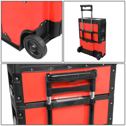Rolling Tool Box Trolley Cart 19.5" x 28.5" x 12" Red Storage