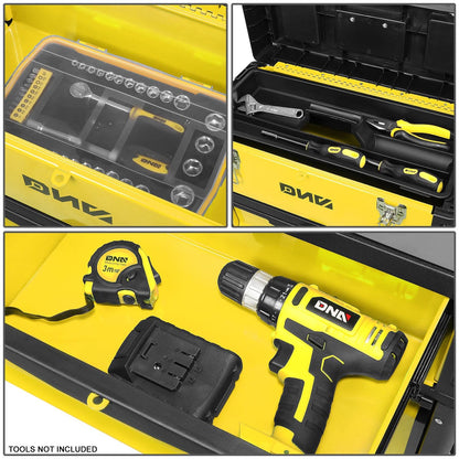 19.5" x 28.5" x 12" Yellow Trolley Tool Box