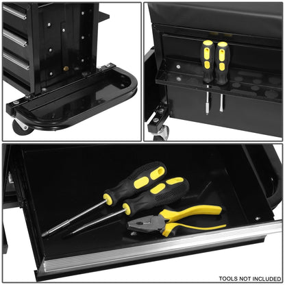 3 Drawer Rolling Mechanics Seat - Black