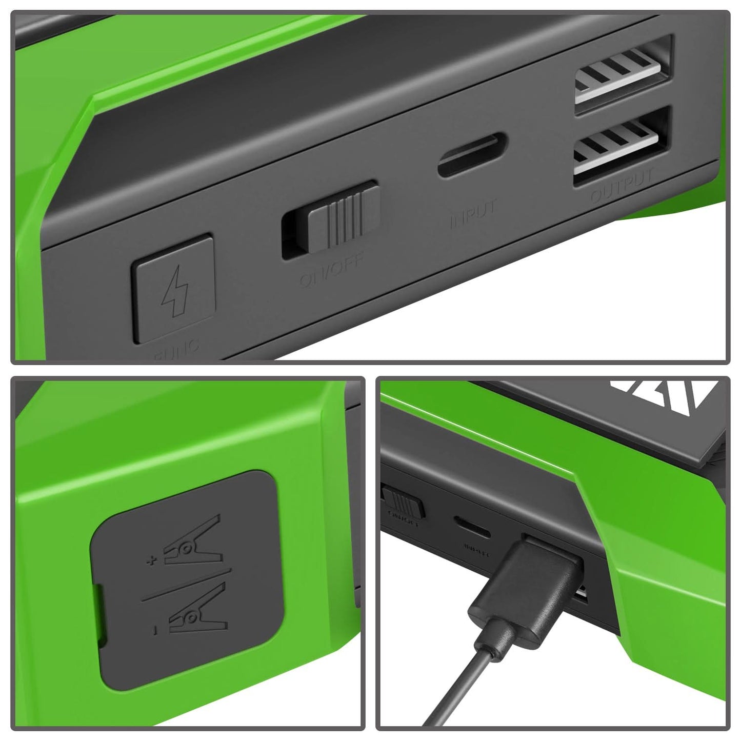 12V 1500A 15000 MAH Portable Jump Starter - Green
