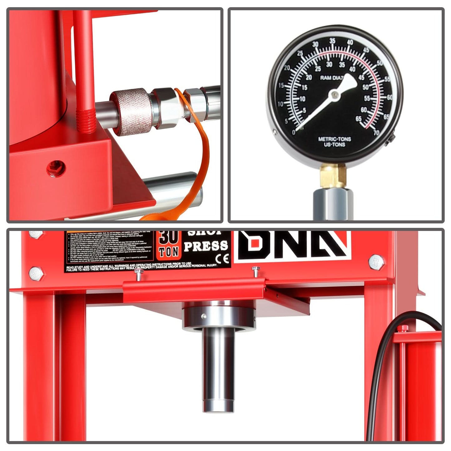 30 Ton Pneumatic Shop Press for Automotive Repair