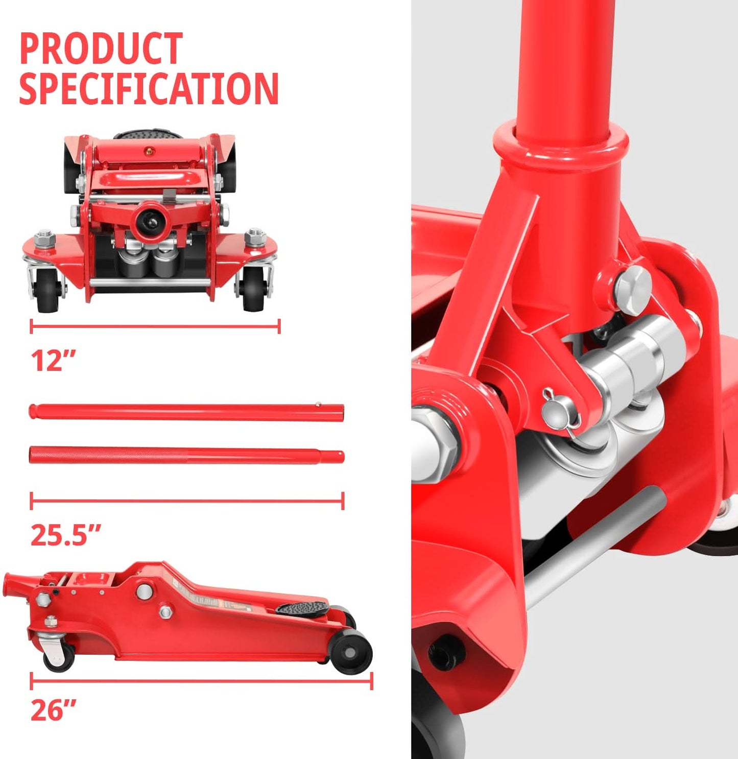 4 Ton Car Jack - Red
