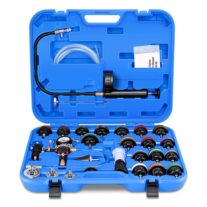28-Piece Cooling System Pressure Tester & Vacuum Purge Master Kit - Polyurethane