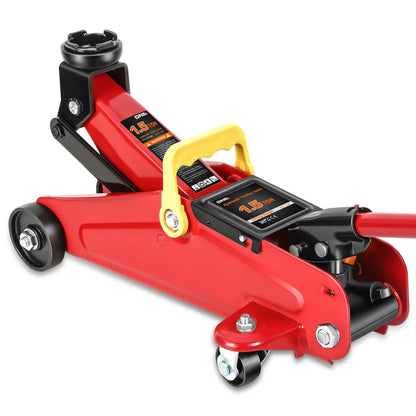 1.5 Ton Hydraulic Floor Jack - 3000 LBS Capacity 5.3"-12" Red