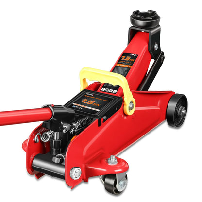 1.5 Ton Hydraulic Floor Jack - 3000 LBS Capacity 5.3"-12" Red