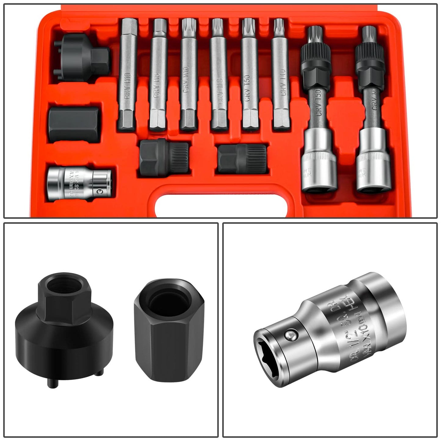 13PC Alternator Freewheel Pulley Removal Set Tool Kit