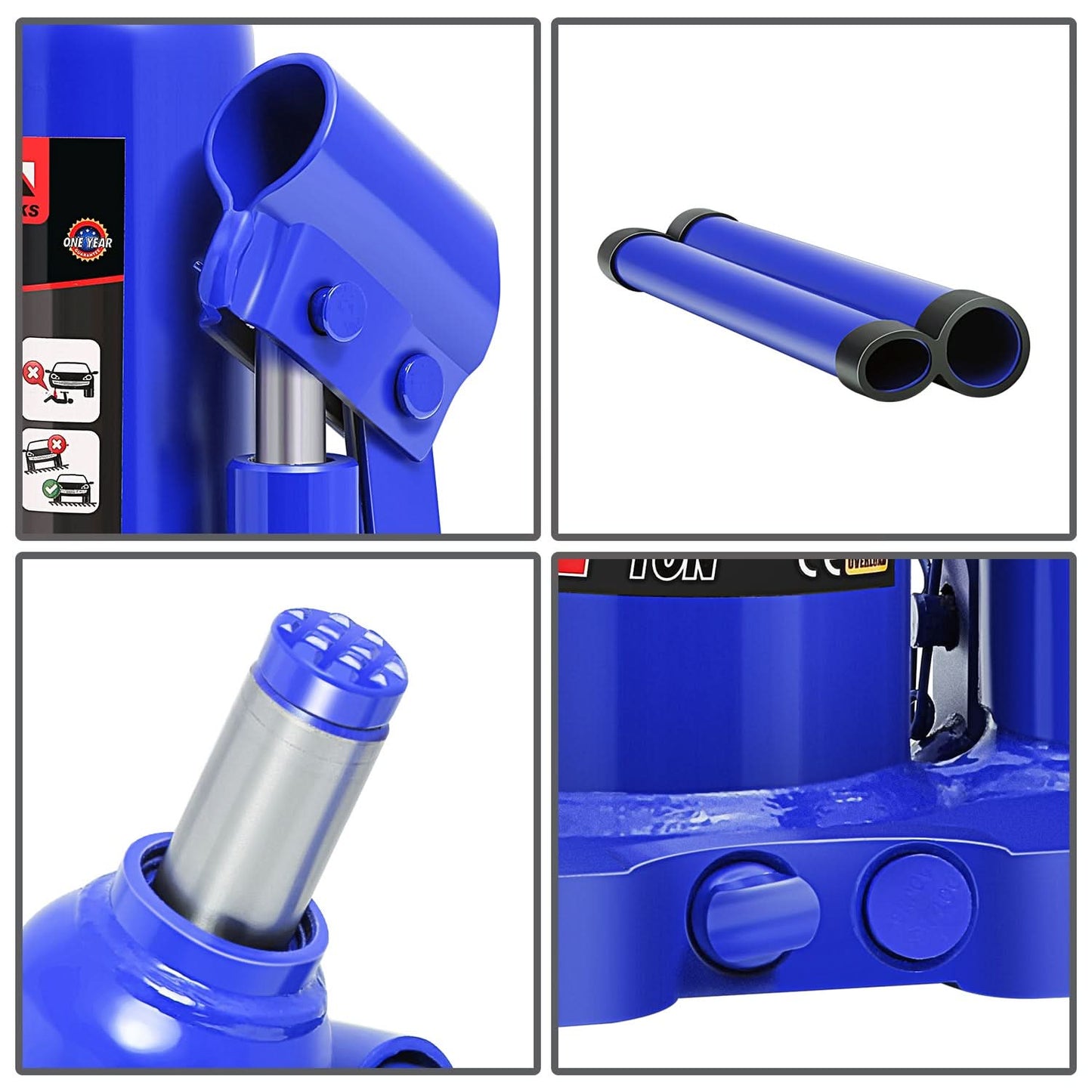 2 Ton Automotive Welded Bottle Jack - Blue