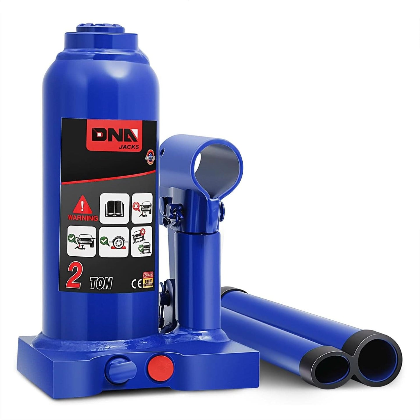 2 Ton Automotive Welded Bottle Jack - Blue