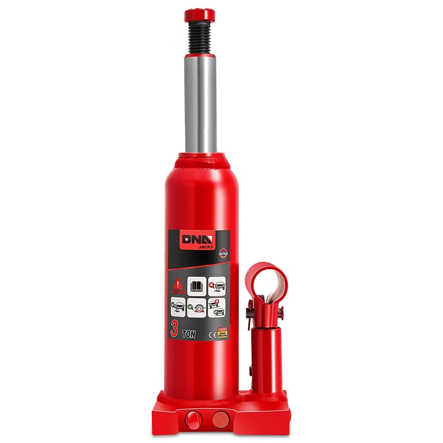 3 Ton Automotive Welded Bottle Jack - Red