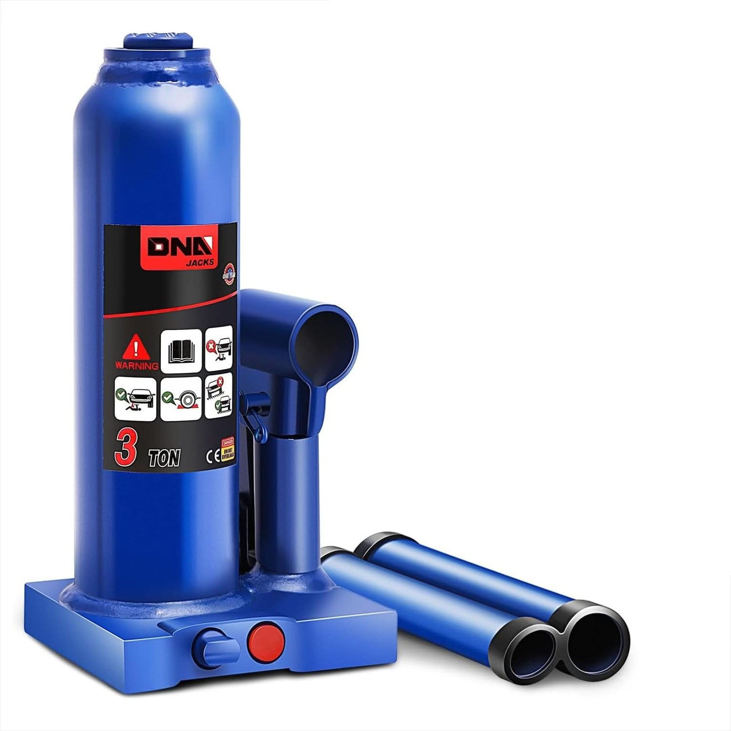 3 Ton Welded Bottle Jack - Blue