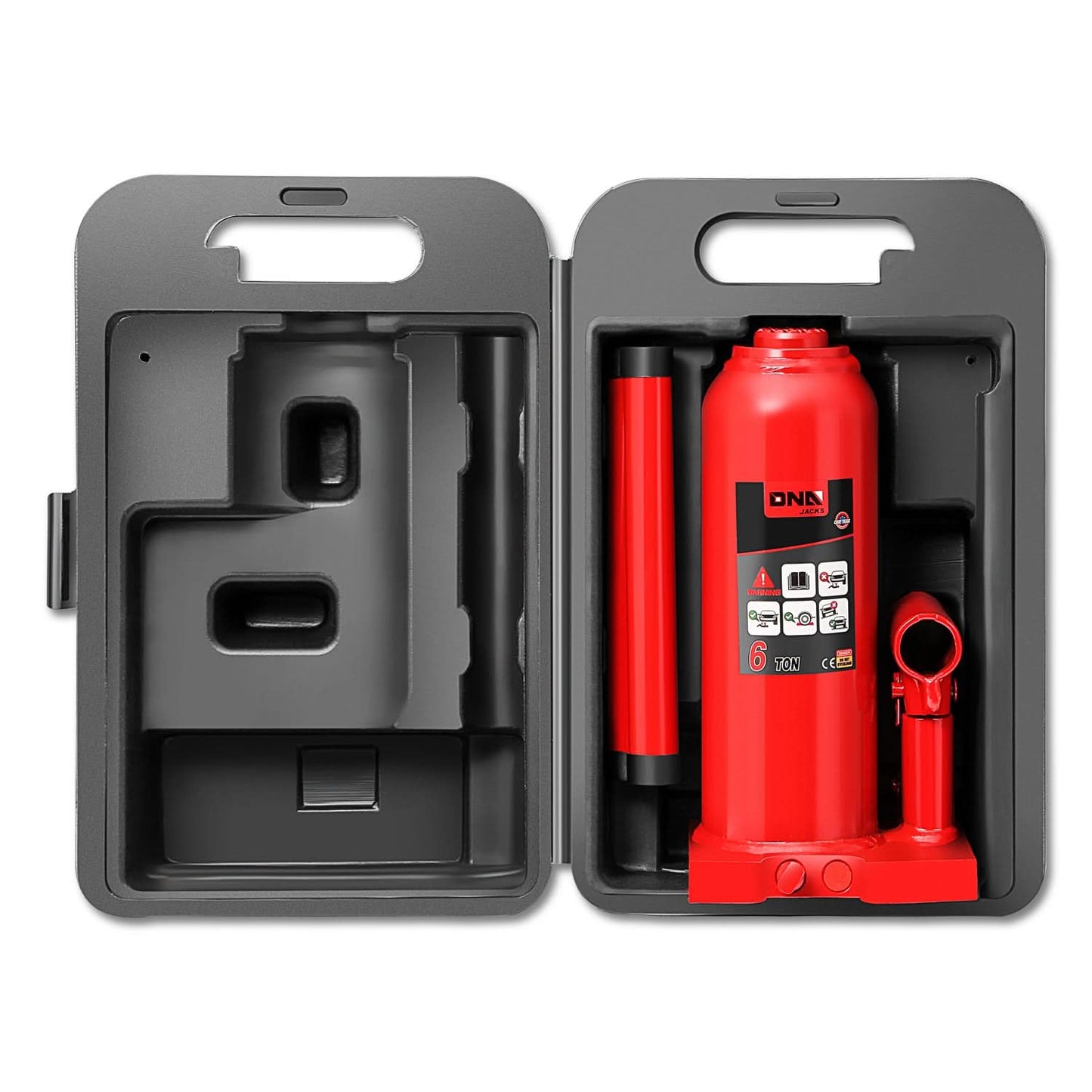 Automotive Welded Bottle Jack - 6 Ton Capacity Red