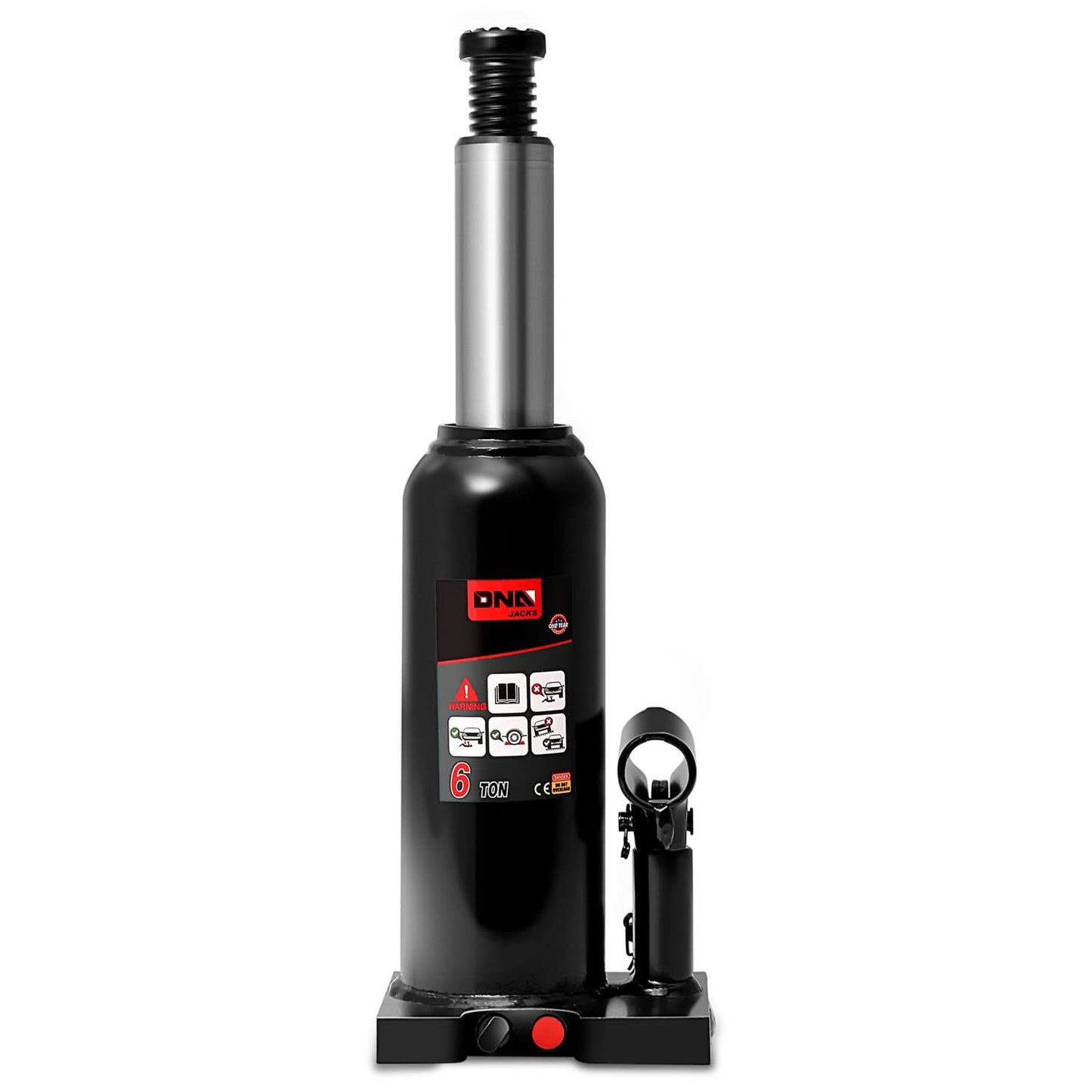 Automotive Welded Bottle Jack - 6 Ton Capacity Black