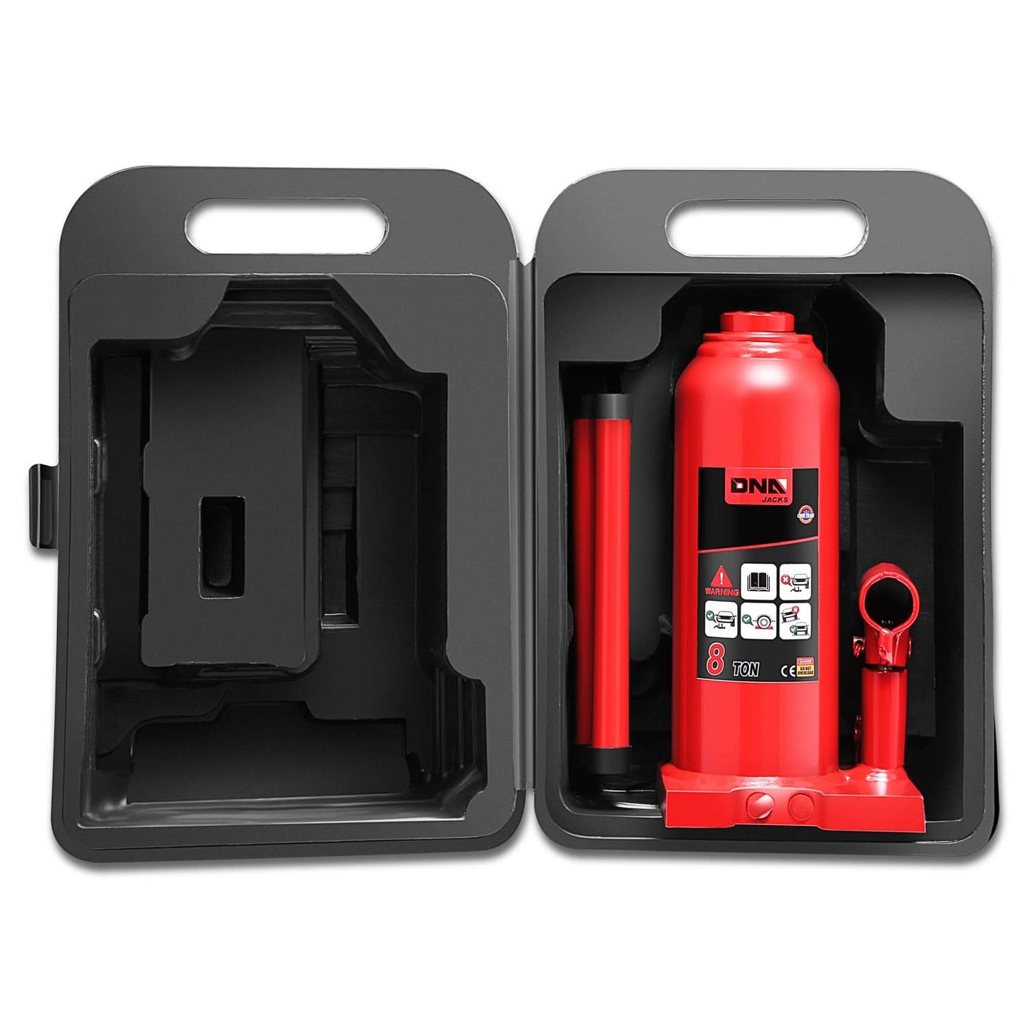 8 Ton Automotive Welded Bottle Jack - Red