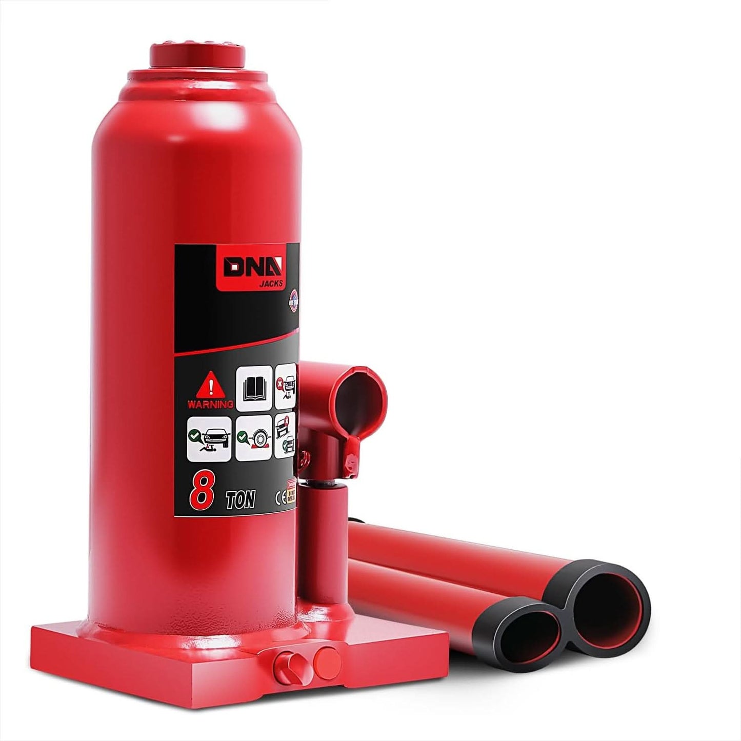 8 Ton Automotive Welded Bottle Jack - Red