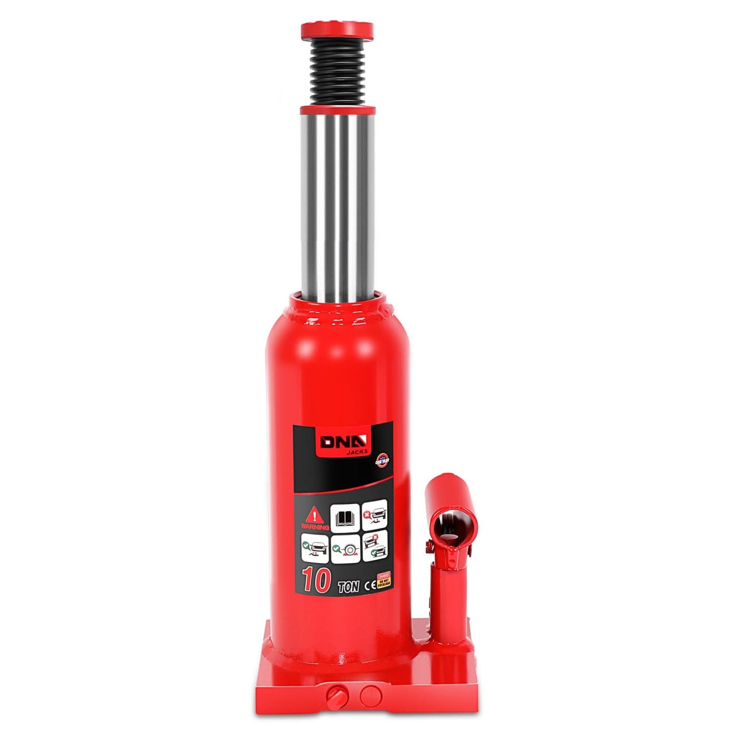 10 Ton Welded Automotive Bottle Jack - Red