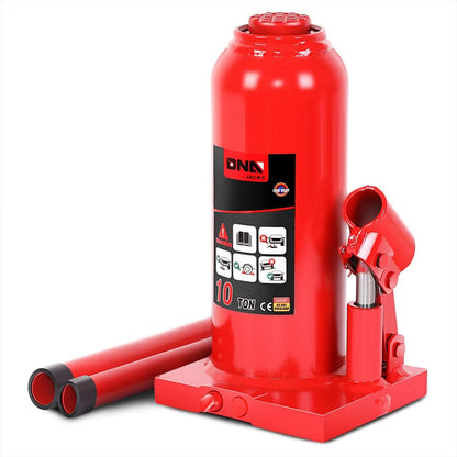10 Ton Welded Automotive Bottle Jack - Red