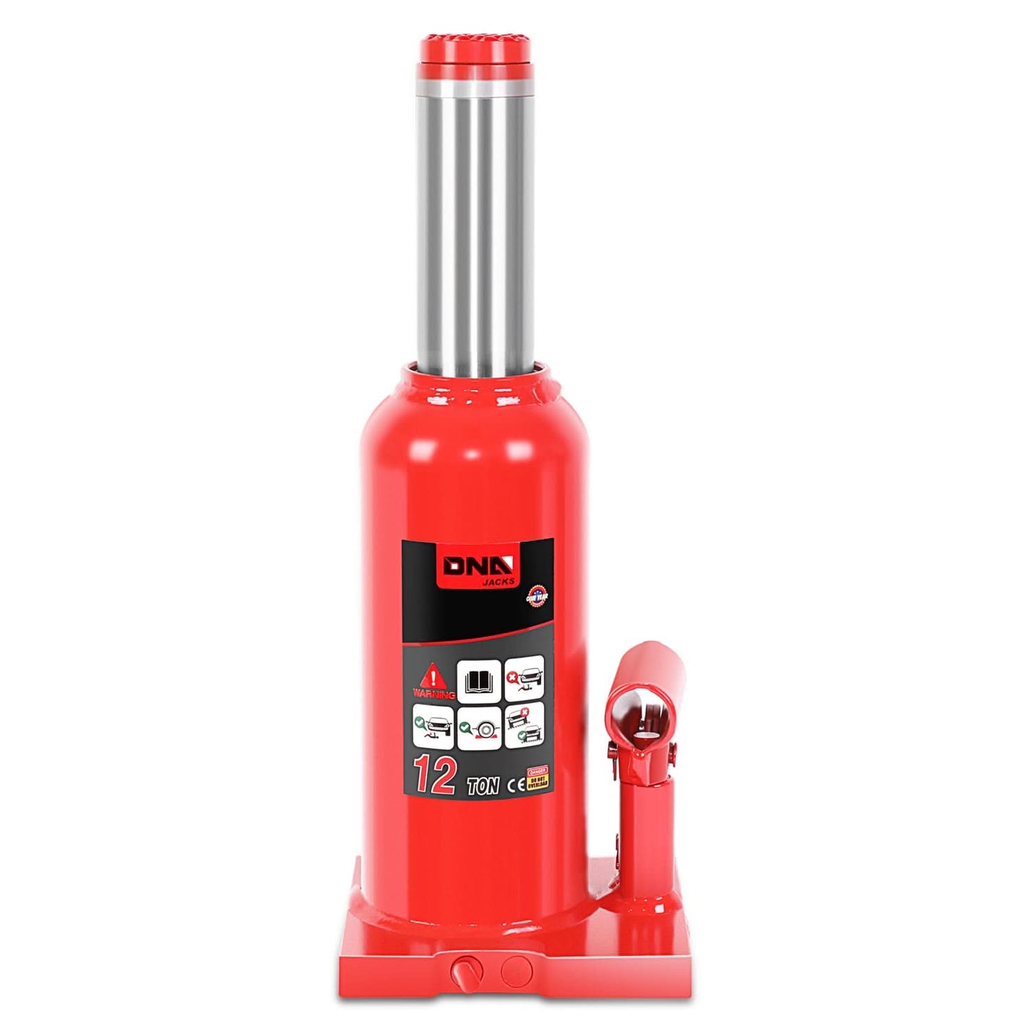 12 Ton Automotive Welded Bottle Jack - Red
