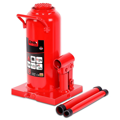 16 Ton Automotive Welded Bottle Jack - Red