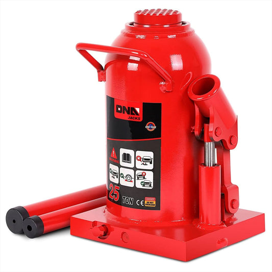 25 Ton Automotive Welded Bottle Jack - Red