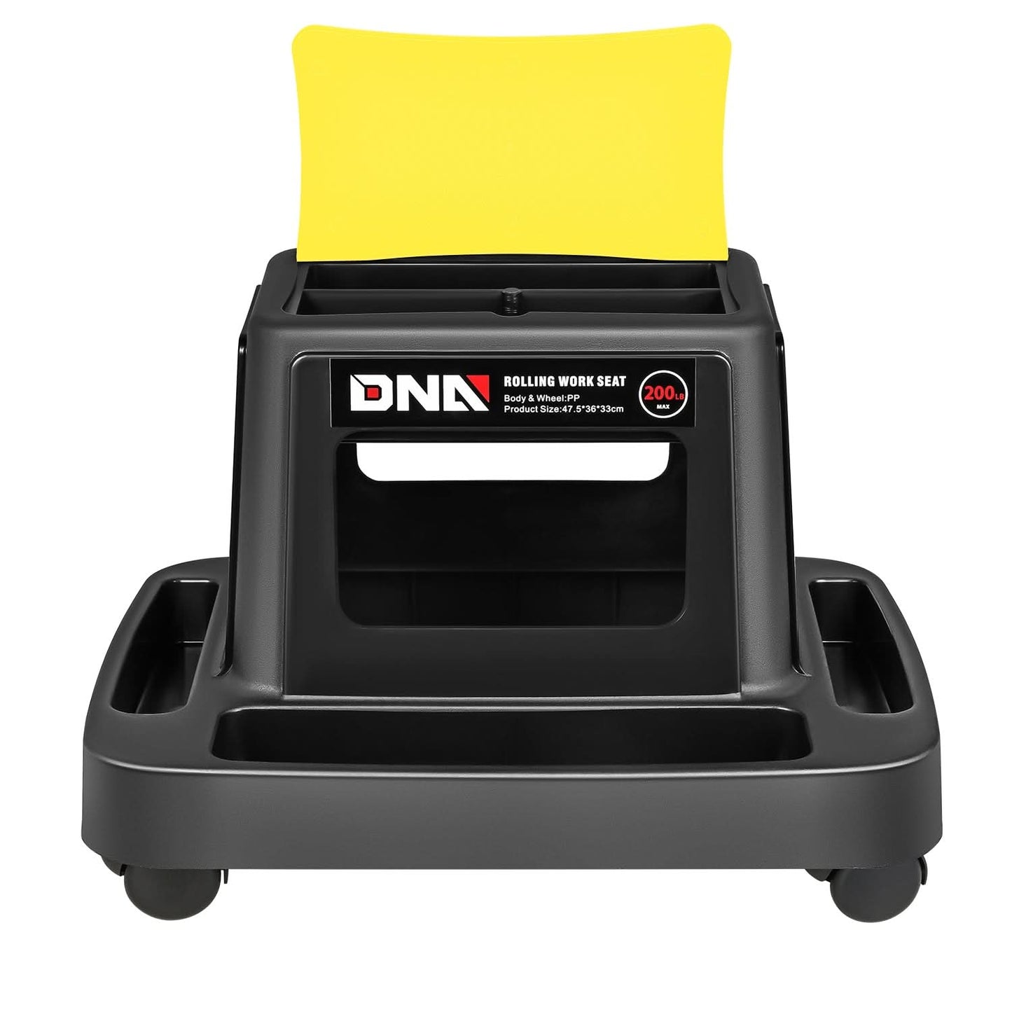 Mobile Plastic Tool Seat - Yellow