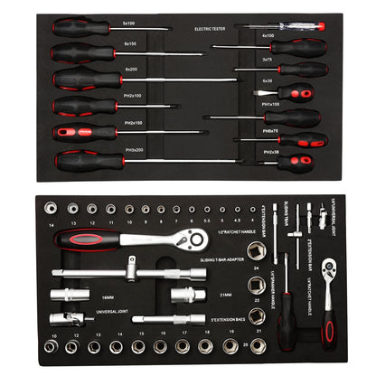 6-Drawer Tool Trolley with 79-Piece Hand Tool Set