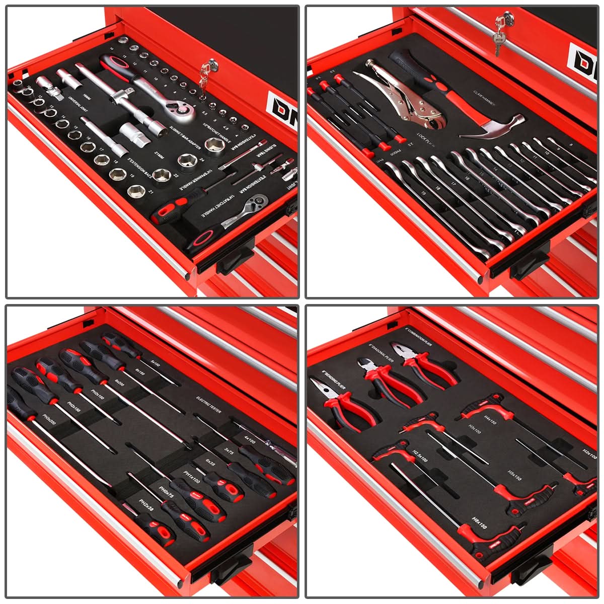 6-Drawer Tool Trolley with 79-Piece Hand Tool Set